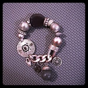 Black and silver charm bracelet